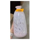 Pink and White Handblown Art Glass Vase
