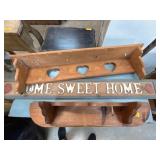 Wooden Home Sweet Home Decor with Shelves
