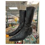 Italian Leather Black Boots With Side Zippers
