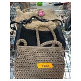 Three Crochet and Woven Handbags