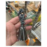 Metallic Decorative Hand Bell with Floral Design