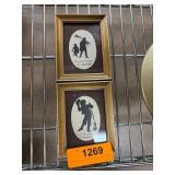 Two Gold-Toned Framed Silhouette Artworks