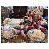 Easter Decor Lot with Teapot and Bunny Figurines