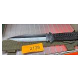 Tactical Black Fixed-Blade Knife