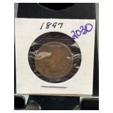1897 Indian Head Cent in Holder