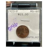 1923-P Lincoln Wheat Penny MS-60
