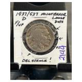 1937/937 D Buffalo Nickel Mint Error