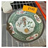 Hong Kong Porcelain Bowl w Metal Surround