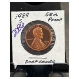 1989-S Lincoln Cent Deep Cameo Proof