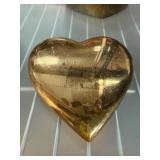 Heavy Brass Heart-Shaped Paperweight