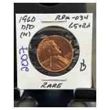 1960-D/D Lincoln Cent RPM-034 (N) Rare