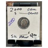 2000 S Gem Cameo Silver Proof Dime