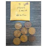 1929-S Lincoln Wheat Pennies Lot of 8