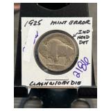 1925 Buffalo Nickel Mint Error Coin