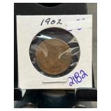 1902 Indian Head One Cent Coin