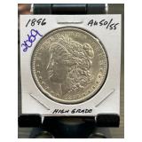 1896 Morgan Silver Dollar AU50/55