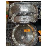 Three Decorative Silver-Colored Trays