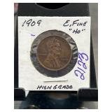 1909 Lincoln Wheat Cent in Holder