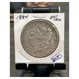 1884 Morgan Silver Dollar in EF/AU Condition