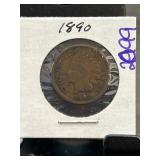 1890 Indian Head One-Cent Coin
