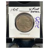 1915 Buffalo Nickel with V. Fine Detail