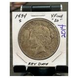 1934-S Peace Silver Dollar, Key Date