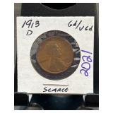 1913-D Lincoln Wheat Cent in Protective Holder