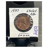 1937 Lincoln Wheat Penny CH UNC