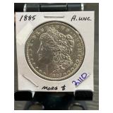 1885 Morgan Silver Dollar in AU Condition