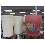 Pioneer Woman Glassware and Flowered Lamp