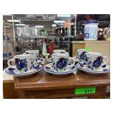 6 Buffalo China Espresso Cups and Saucers