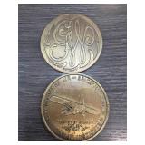 Two BALDWIN Decorative Brass Coasters