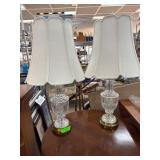 Cut Glass Table Lamps with Shades
