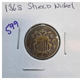 1868 Shield Nickel in Holder