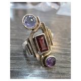 Sterling Silver Sz 7.5 Geometric Ring