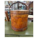 Wooden Bucket with Handle and Lid