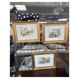 Three Framed Floral Watercolors