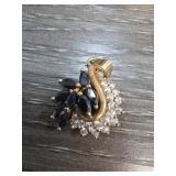 Gold-Plated and Sapphire Pendant