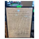 Framed Declaration of Independence Replica