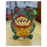Painted Ceramic Toad Trinket Box