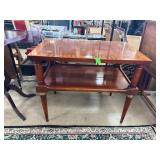 Lane Two-Tier Wooden Table with Markings