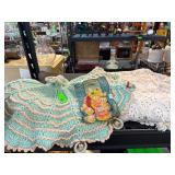 Crochet Items and Fabric Piece