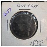 1838 United States One Cent Coin