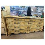 White Furniture Triple Dresser in Yellow Finish