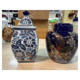 Two Decorative Ceramic Lidded Jars