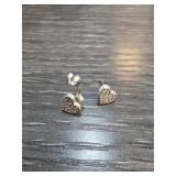 Sterling Silver Heart-Shaped Stud Earrings
