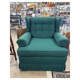 Custom Upholstered Green Armchair