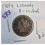 1884 Liberty V-Nickel Coin