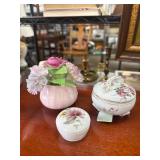 Porcelain Decorative Floral Items Set