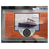 S.S. Titanic Memorabilia with 1912 Coin